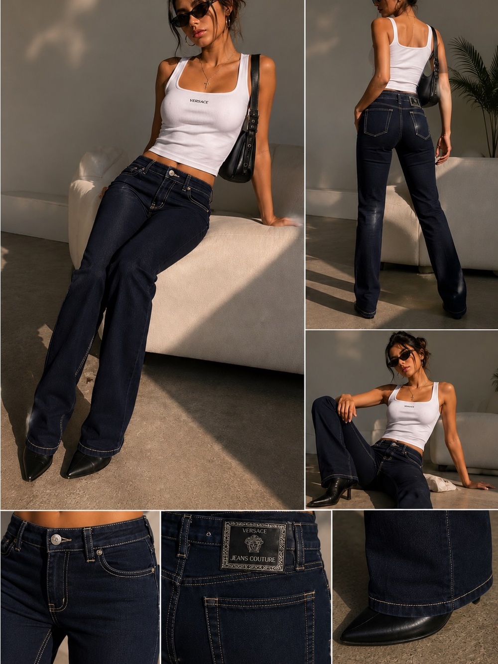Versace Jeans Couture Dark Wash Bootcut Jeans Size 28 Designer Denim